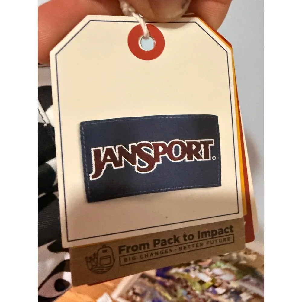 JanSport Big Break Lunch Bag Gravity Check Black White JS0A352LLN9 8L NEW